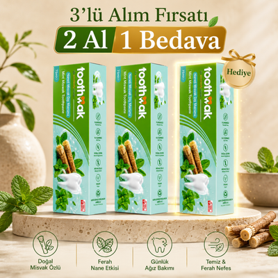 3x Nane Aromalı Misvak Diş Macunu